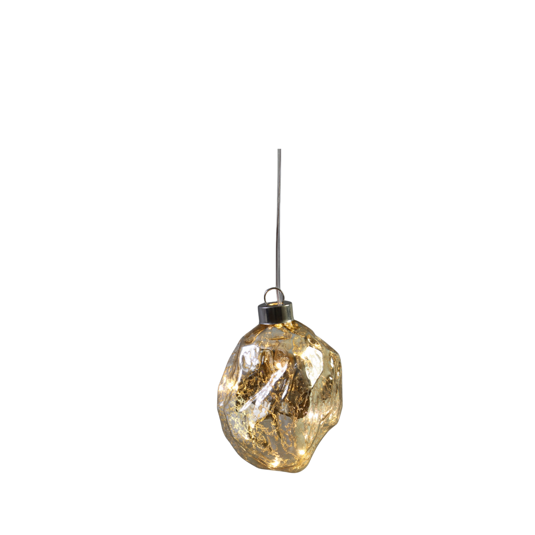 Organisk julekugle i glas m. LED